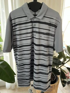 Nike Golf Dri Fit Ropa Activa Rayas Para Hombres L Manga Corta Gris Polo - Imagen 1 de 10