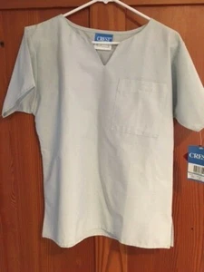 CREST UNIFORMS SCRUB V NECK TOP NURSING UNIFORM STYLE 243 SILVER NEW SIZE XS - Picture 1 of 4