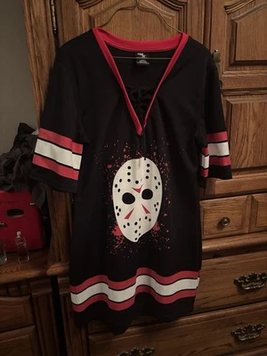 Friday the 13th Women's XL  Halloween Costume Jason Voorhees Hockey Jersey Dress - Image 1 of 4