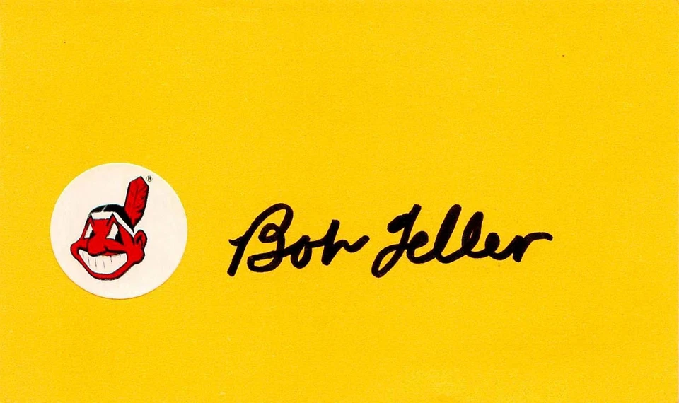 BASEBALL SIGNED / AUTOGRAPH INDEX CARD: HOF CLEVELAND INDIANS, BOB FELLER - Image 1 of 1