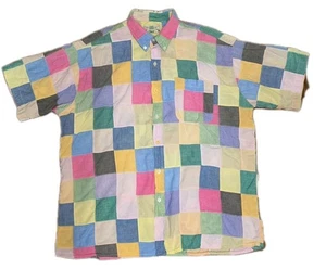 De colección Orvis Hombre XL (?) Camisa Patchwork Colorido Pastel Manga Corta Abotonada - Imagen 1 de 10