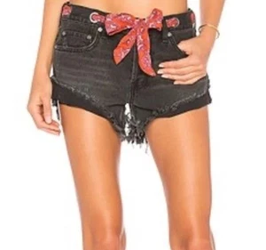 So Cute We The Free People pantaloncino denim taglio donna 29 nero boho vita 34". - Foto 1 di 11