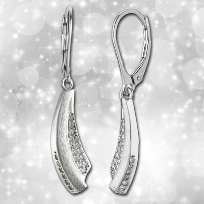 Balia Damen Ohrringe matt und poliert aus 925er Silber mit Zirkonia BAO0031SW - Bild 1 von 4