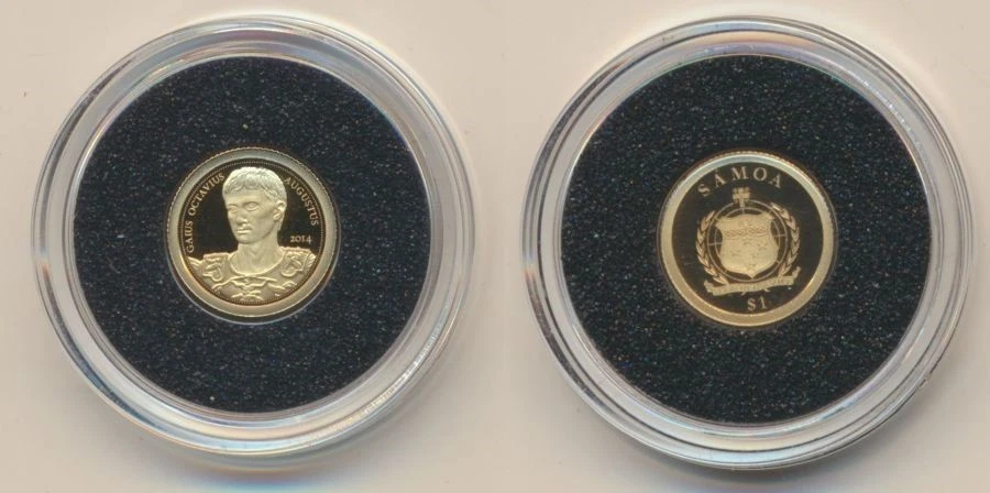 Samoa: 2014 $1 Gaius Julius Caesar Augustus 0.5g Gold Coin Proof, Scarce  - Image 1 of 1