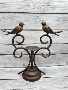 Kerzenhalter Metall mit 2 Vögeln 11 Zoll Groß - Bild 1 von 6
