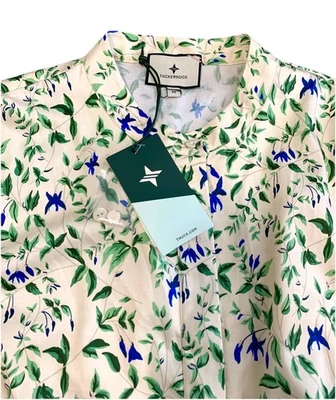 NWT Tuckernuck Womens M Ivory Fuchsia Floral Button Front Shirt Dress Cotton - Image 1 of 4
