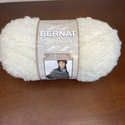 Natural 06703 Cream Bernat Yarn Soft Boucle 5oz 255 Yds 97% Acrylic 3% Poly - Image 1 of 4