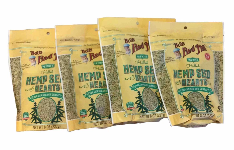 4 Pack Bob's Red Mill Premium Hulled Hemp Seed Hearts 8 oz Pkg (Z3) - Image 1 of 1