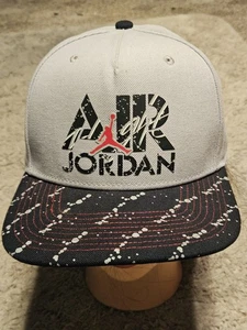 Air Jordan stencil Jumpman grigio nero berretto basket adulto snapback regolabile - Foto 1 di 8