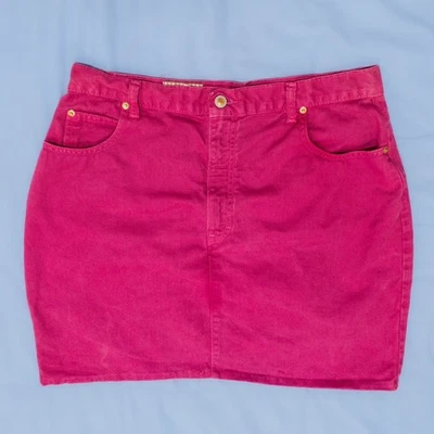 Vintage magenta purple denim blue Jean skirt  1990’s vintage violet cotton Jean - Image 1 of 4