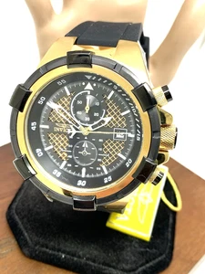 Reloj Hombre Invicta 28100 Aviador Cuarzo Dorado Esfera Negra Cronógrafo Banda Goma - Imagen 1 de 14