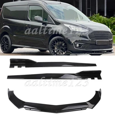 For Ford Transit Connect 2014-2021 Front Bumper Lip Spoiler + 47" Side Skirt US - Image 1 of 4