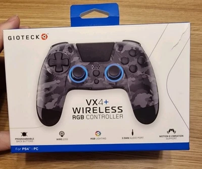 Gioteck VX4 Wireless Controller for PS4 and pc grey cammo rgb - Image 1 of 4