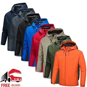 Herren Übergangs-Regendichtjacke Windbreaker mit Kapuze für Bergsteiger - Bild 1 von 16