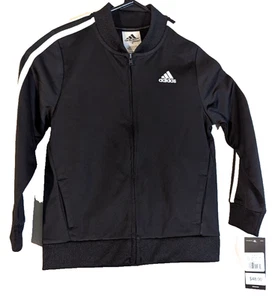 Adidas boys 6 full zip jacket black/white NWT - Picture 1 of 5