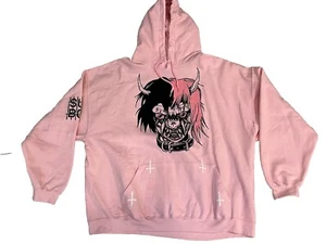 2XL Sus Boy HellBoy Lil Peep Zumiez Demon Pink Pullover Hoodie - Picture 1 of 6