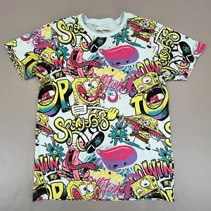 SpongeBob SquarePants Shirt Mens Medium Tee Graphic Crewneck All Over Print - Picture 1 of 8
