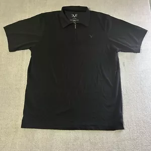 Versace 1969 Italia Polo Shirt Men’s 2XL Black Quarter Zip Pullover Short Sleeve - Picture 1 of 16