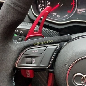 Steering Wheel Paddle Shifter Extension For Audi A3 A4 B9 A5 Q2 Q3 Q5 Q7 TT Red - Picture 1 of 11