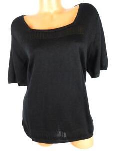 Sag harbor black square neck see through ribbed thin knit pullover sweater 1X