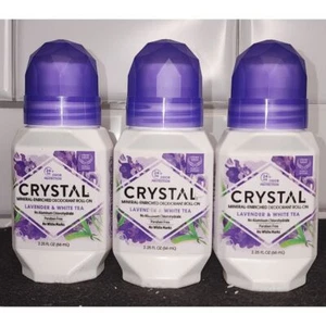 Crystal Mineral Enriched Roll-On Deodorant Lav & White Tea Nat Alum Free 2.25oz - Picture 1 of 2