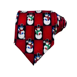 Hallmark Yule Tie Greetings by MMG Men's Festive Holiday Winter Snowman Necktie - Picture 1 of 6