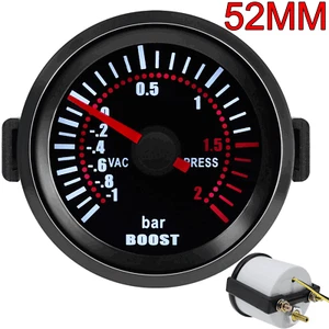 2" 52mm Turbo Boost Gauge Meter Pointer -1~2 Bar For Auto Car Truck  - Picture 1 of 10