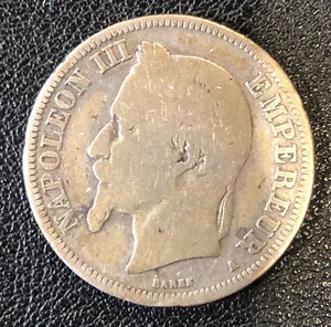 1868 A France Two 2 Francs SILVER! World Silver Coin - Picture 1 of 2