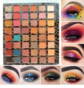 Highly Pigmented Eye Makeup Palette, Matte Shimmer Metallic Eyeshadow Pallete 48 - Picture 1 of 7