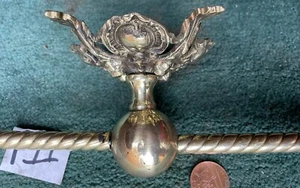 Double Toilet roll holder Cast brass Art Nouveau 1900 Antique French GOTHIC T11 - Picture 1 of 12
