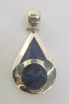 PINGENTE DESLIZANTE DE LÁPIS-LAZÚLI EMBUTIDO GENUÍNO PRATA FINA 950 43X22MM ~ 7,9G - Imagem 1 de 3