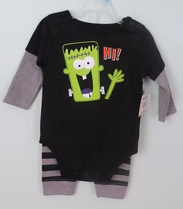 Garanimals Set Halloween 2 Pezzi Completo Nero e Grigio Taglia 3-6 Mesi NUOVO - Foto 1 di 2