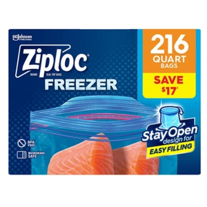 Ziploc Seal Top Quart Freezer Bags 216 ct - Picture 1 of 6