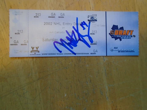 2002 NHL Autographed Draft Ticket by Matt Stajan  (Toronto Maple Leafs) Cover