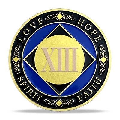 13 Years NA Medallion Narcotics Anonymous Recovery Chips Sobriety Coin Gifts Men - Image 1 of 4