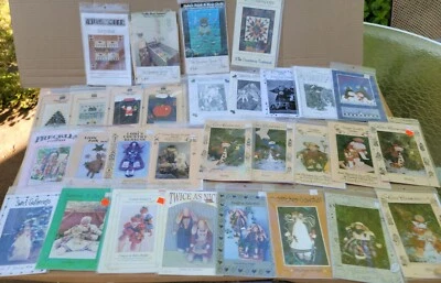 Lot of 30 Cut and Uncut Crafts Patterns Angels Bunnies Dolls Holidays & Quilts - Image 1 of 4