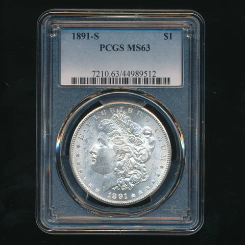 1891-S MORGAN SILVER DOLLAR $1 ~ PCGS MS63 ~ SHIPS FREE! Cover