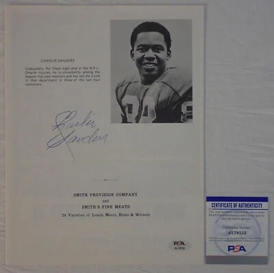 PSA/DNA AUTHENTIC CHARLIE SANDERS HOF HAND SIGNED AUTO AUTOGRAPH 1972 PROGRAM - Image 1 of 4