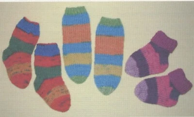 Lisa Knits Knitting Pattern SK-022 Baby's First Socks - Preemie - 6 months - Image 1 of 3