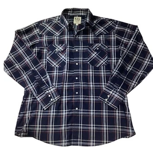 Ely Cattleman Men's Long Sleeve Pearl Snap Western Shirt Size Large Pre-Owned - Picture 1 of 3