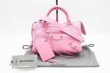 BALENCIAGA 2way Bag Crocodile embossed Classic Mini City Pink From Japan
