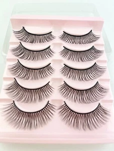 5 Pairs Naturals Sparse Cross Eye Lashes Extension Makeup Long False Eyelashe - Picture 1 of 11