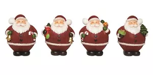 Juego de cuatro estatuillas gorditas de Papá Noel de Navidad de 4" - Compra 3 ahorra $5 - Imagen 1 de 1