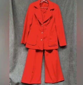 Pantalone tuta vintage poliestere tempo libero + giacca rosso donna - Foto 1 di 5