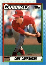 1990 Topps St. Louis Cardinals Baseball Card #443 Cris Carpenter