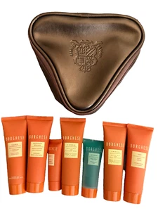 Bolsa de maquillaje cosmético BORGHESE bronce metálico con 7 muestras de tamaño de muestra - Imagen 1 de 9