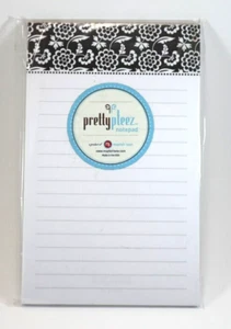 GBOT black white boho floral Pretty Pleez note pad lined Mayfair lane - Bild 1 von 3