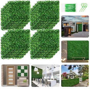 Paneles de pared de césped artificial sintético de 10"x10" 8 piezas boj seto telón de fondo planta - Imagen 1 de 24