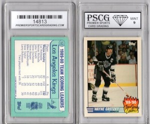 1990 Topps Wayne Gretzky 1989-90 Scoring Leaders Insert #12 PSCG 9 MINT