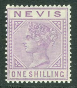 SG 34 Nevis 1882-90. 1 hellviolett. Leicht montiert neuwertig Katze - Bild 1 von 1